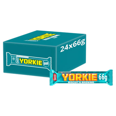 Yorkie Duo Biscuit & Brownie Flavour Milk Chocolate Bar 66g x 24 (UK)