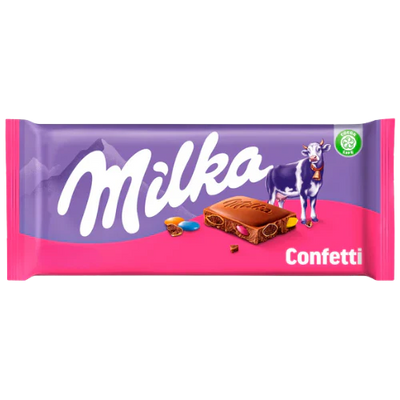 Milka Confetti Chocolate Bar 99g x 22 (GERMANY)