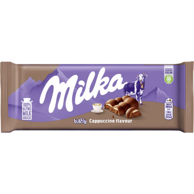 Milka Bubbly Cappuccino Chocolate Bar 97g x 12 (GERMANY)
