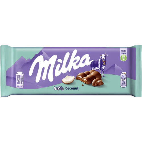 Milka Bubbly Coconut Chocolate Bar 97g x 12 (GERMANY)